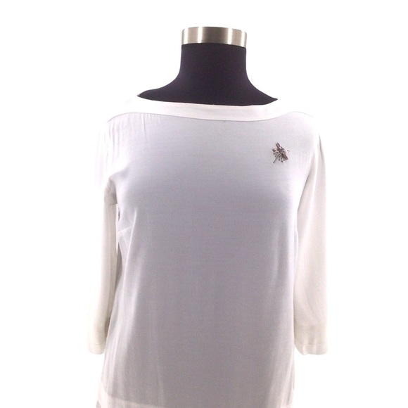 S. Oliver White Dragon Fly Jeweled Shirt - Picture 2 of 11